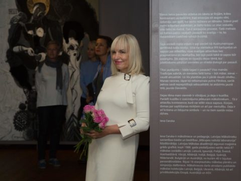 Opening of solo exhibition “Black Meets White” by artist Ieva Caruka 1